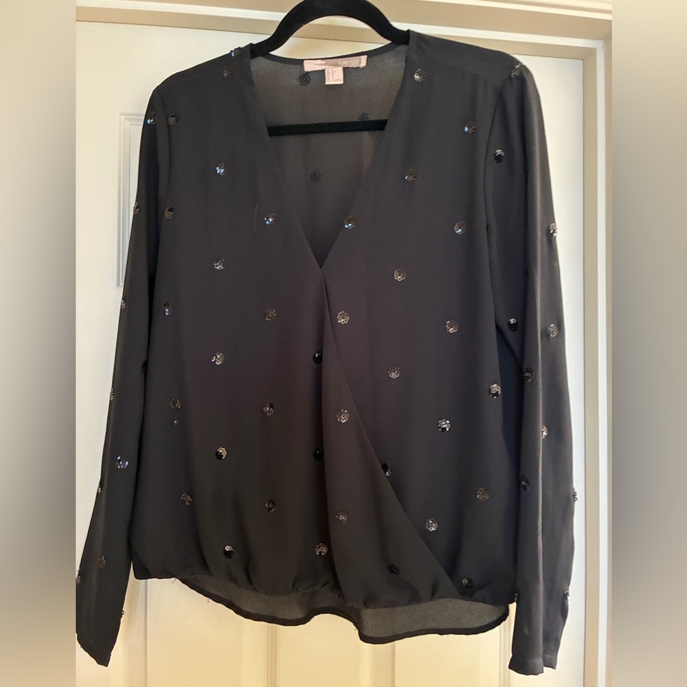 Forever 21 Black Sequin Blouse